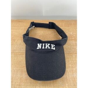 Nike Black Cotton Adjustable Athletic Visor Hat There Is No Finish Line Strap